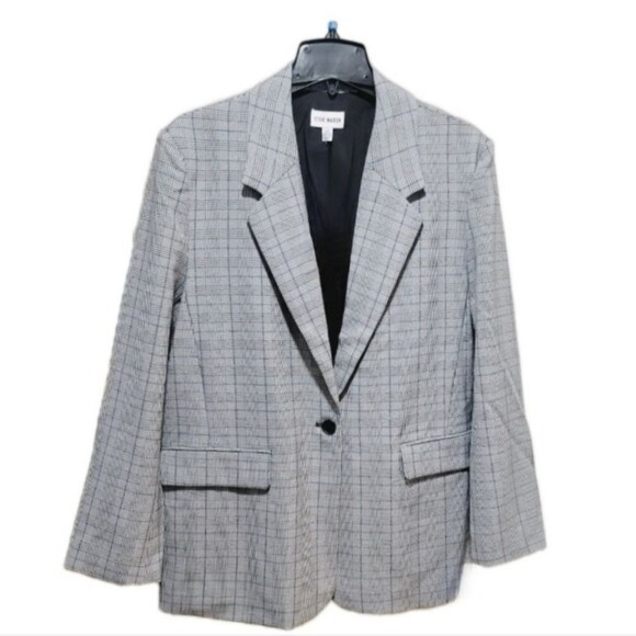 Steve Madden Oversized Grey Plaid Blazer Women's Size XXL (16) NWT - Picture 7 of 7